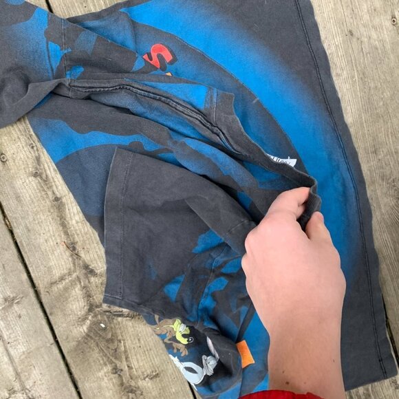 Vintage 90s Looney Tunes Graphic T Shirt AOP Single Stitch XL - Picture 6 of 7